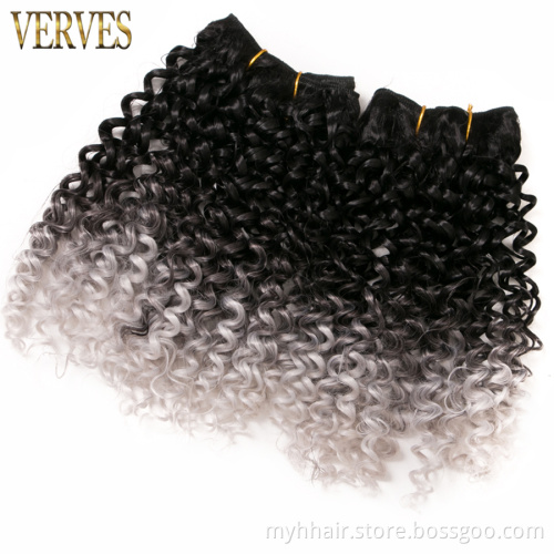 Hair weaving 8 Inch 65g/pack curly hair bundles synthetic ombre braiding hair extention Short Jerry weave Braid